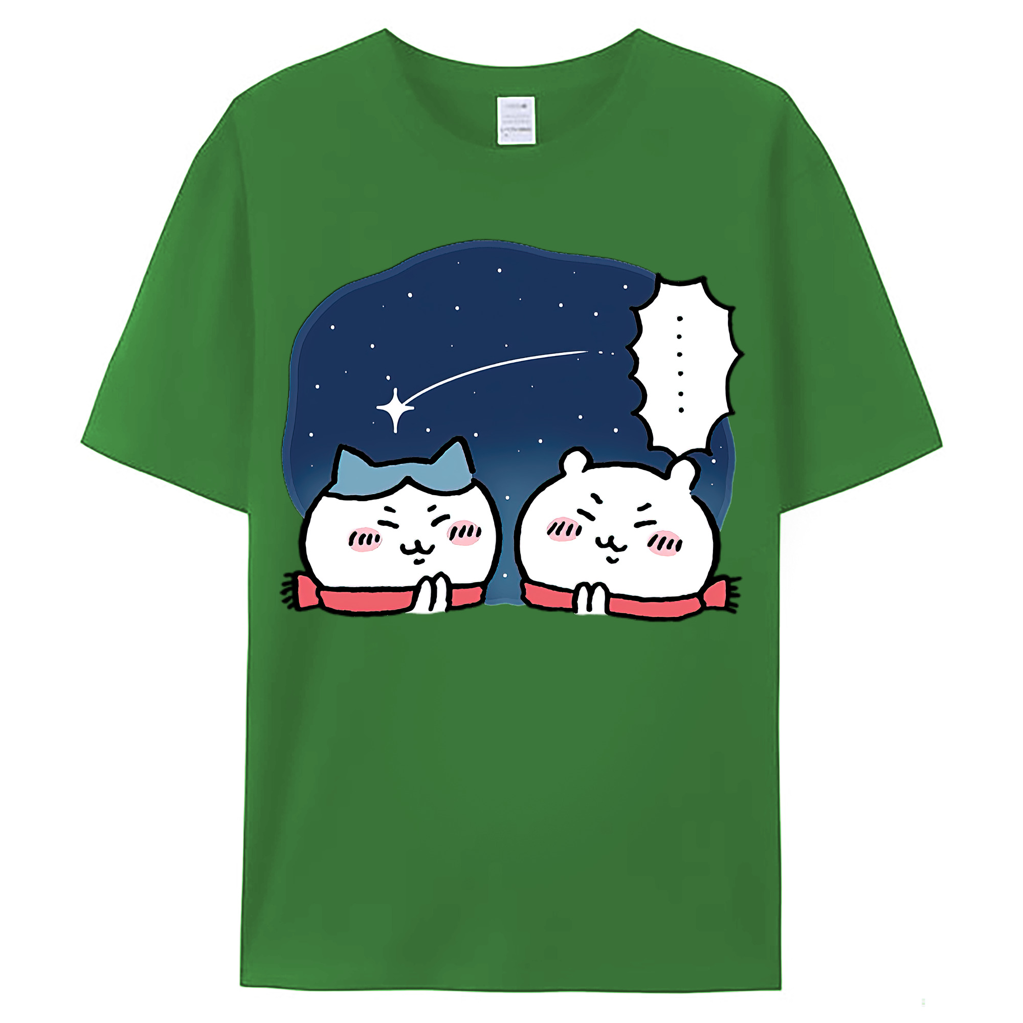 （画像用） ちいかわ ハチワレ Chii-kawa hachiware レディースカジュアルプリントTシャツ（綿100％）